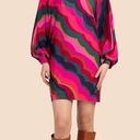 Trina Turk  Enjoyment Pink Rainbow 70s Style Disco Scallop Mini Dress Size XS Photo 0