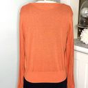 Elle Orange Ruffled Cardigan Sweater Medium Photo 4