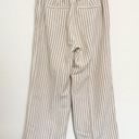 J.Jill  Linen Blend Wide Leg Cropped Stripe Pants Tan Beige Lagenlook Size 6 Photo 7