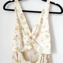 Abercrombie & Fitch NWT Abercrombie Cinch Front Satin Midi Dress in Ivory Yellow Floral sz S Photo 3