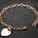 14K Rose Gold Plated Love Heart Charm Bracelet for Women Photo 0