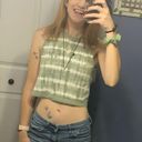 Ivory Ella green lily pad tie dye cropped tank top S Photo 1