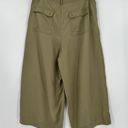 DKNY NEW  Button Front Wide Leg Crop Pant Capri Green Size 10 Photo 4