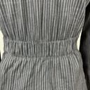 BCBGMAXAZRIA  Blazer Jacket Women S Gray Linen Pinstripe Belted Stretch Button Up Photo 5