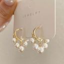 18K Gold Plated White Pearl Tassel Dangle Drop Earrings for Women Photo 1