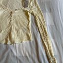 Urban Outfitters Cream/Powder Yellow Cropped Long Sleeve Top Photo 2