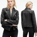 All saints Conroy Distressed Leather Biker Jacket sz S Photo 1