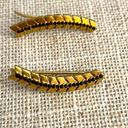 Stella & Dot  Gold and Black Pave Feather Dangle earrings Photo 0