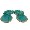 Anne Klein AK  Achazie Thong Sandals Turquoise Silver Studs 7.5 Photo 4