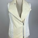 Vince  Linen and Leather Zippered Vest Photo 0