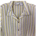 Rachel Zoe Linen Striped Tie Bottom Button Down Blouse Size Medium Photo 1