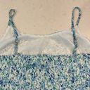 Sadie & Sage Womens Crop Top Blue S Smocked Back Adjustable Straps Dainty Fun Size L Photo 2