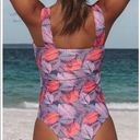 Beachsissi  New Leaf Print Criss Cross One Piece Flattering Slimming Swim Suit XL Photo 1