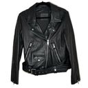 ALLSAINTS ‎ Sheep Leather Luna Biker Jacket in Black Size Medium Photo 1