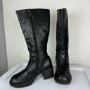 Vtg Y2K Harley Davidson Black Leather Tall Pavement Boots Sz 7.5 Chunky Moto Photo 8