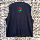 Vintage 90s Y2K appliqué poinsettia beaded sweater vest volup 26W/28W Photo 2