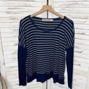 Michael Stars  Women's Striped Thermal Long Sleeve Top Navy Blue Gray One Size Photo 12