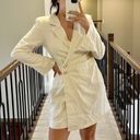 ZARA NWOT linen blend cream ivory blazer dress with gold buttons Photo 1