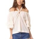 Rebecca Taylor NEW La Vie  Eyelet Off The Shoulder Halter Top Size XS $225 Beige Photo 1