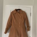 ELESOL Women Tan Wool Coat Pea Coats Double Breasted Thick Dress Coats A Line Size M Photo 4