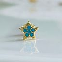 Anthropologie 18K/925 Genuine Stone Celestial Mini Stud Earring Photo 1