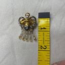 Vintage Angel Wings Pearl Clear Bead Brooch Pin Photo 3