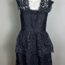 Shoshanna  dress size 6 black lace tiered sleeveless modest vamp Photo 0