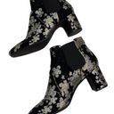 Anne Klein  Akgorgia Floral Embroidered Ankle Booties Black Silver 9 Photo 3