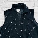 The Loft Ann‎ Taylor Shirt Women Small Black White Floral Sleeveless Collared Blouse Photo 1