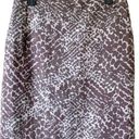 The Loft NWOT Brown Reptile Snakeskin Print Silk Blend Pencil Skirt Pockets Size 6 Photo 0
