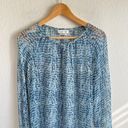 Isabel Marant  Etoile Silk Blue Long Sleeve Mesh Top Blouse Womens S Photo 5