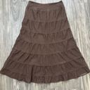 Live a Little Vintage 90s Tiered Brown Denim Full Long Maxi Skirt Size 10 Y2K Photo 3