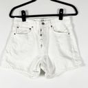 Agolde Denim Parker Long High Waisted Button Fly Cotton Jeans Panna Cotta White Photo 0