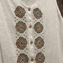 J.Jill  White Embroidered Button Down Tank Photo 1