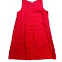 J.Jill  100% Linen Poppy Red Sleeveless Scoop Neck Shift Dress Boho Size Large Photo 2