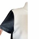 St. John  Black Milano Knit Colorblock Dress Leather Caviar / Cream Short Sleeves Photo 7