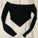 Blue Blush black long sleeve crop top Photo 1