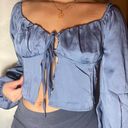 LA Hearts Blue Tie front blouse Photo 1