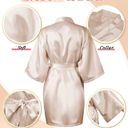 Satin Champagne Bridesmaid Robe Gold Photo 1