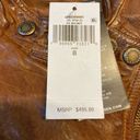 Ralph Lauren Lauren  Women's Lambskin Leather Moto Jacket 8 Dark Walnut 80s Rock Photo 9