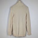 Tory Burch  Sweater Nel Cable Knit Diamond Turtleneck Alpaca Wool in Cream Blue Photo 9