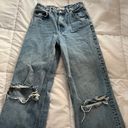 ZARA distressed wide leg denim jeans Photo 0