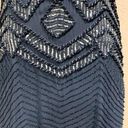 Parker NY Allegra Silk Beaded Sequin Blue Dress Photo 2