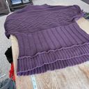 Nine West  Chunky Knit Sweater large Purple 100% cotton  cable knit Photo 5