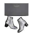 Rag and Bone  Drea Gunmetal Metallic Silver Leather Boots EUR 35 US 5 Photo 0