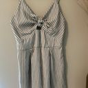 Blue White Striped Casual Romper Photo 0