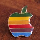 Vintage 80s Apple Computers enamel tie tack collectible pin Photo 0