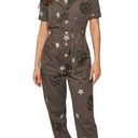 Fantastic Fawn  Skull and Star Short Sleeve Jumpsuit in Dark Green Photo 0