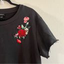 Torrid  Dress Mini French Terry Tee Shirt Dress Black w/ Embroidery Sz 1X (1) GUC Photo 10