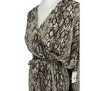 Brochu Walker  Olivia Snake Print Blouson Midi-Dress in Metallic Python Photo 7